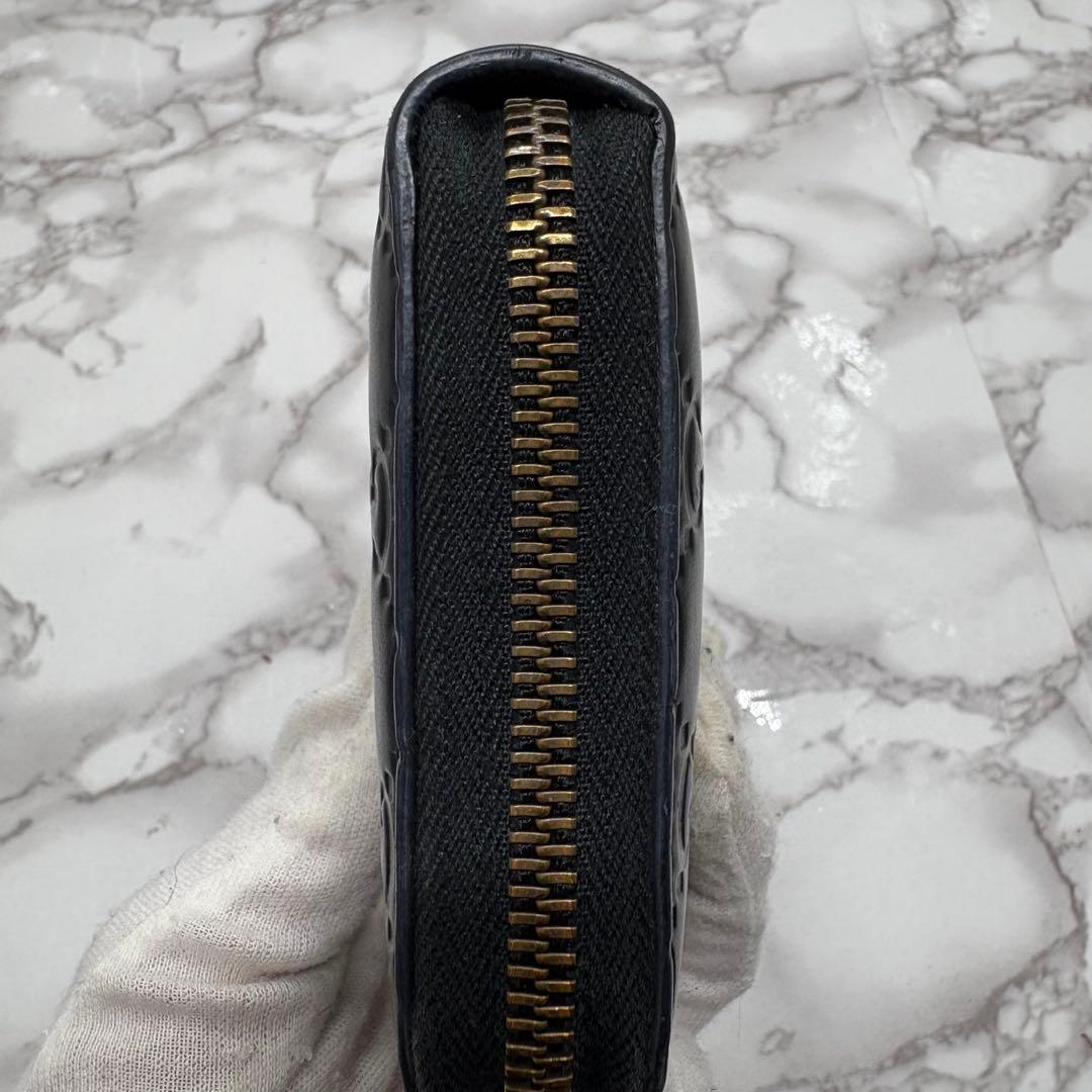 極美品】 グッチ ラウンドファスナーキャットヘッド ゴールド 金具