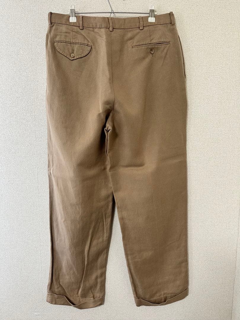 90s ポロ リネンコットン 2タック ヘリンボーン織 W34 L29.5 - メルカリ