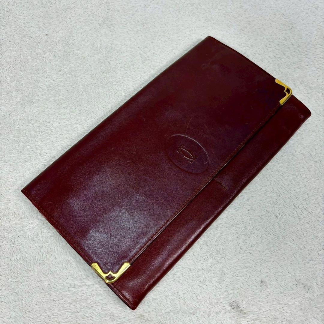 美品✨】カルティエ マストライン クラッチバッグ ワインレッド