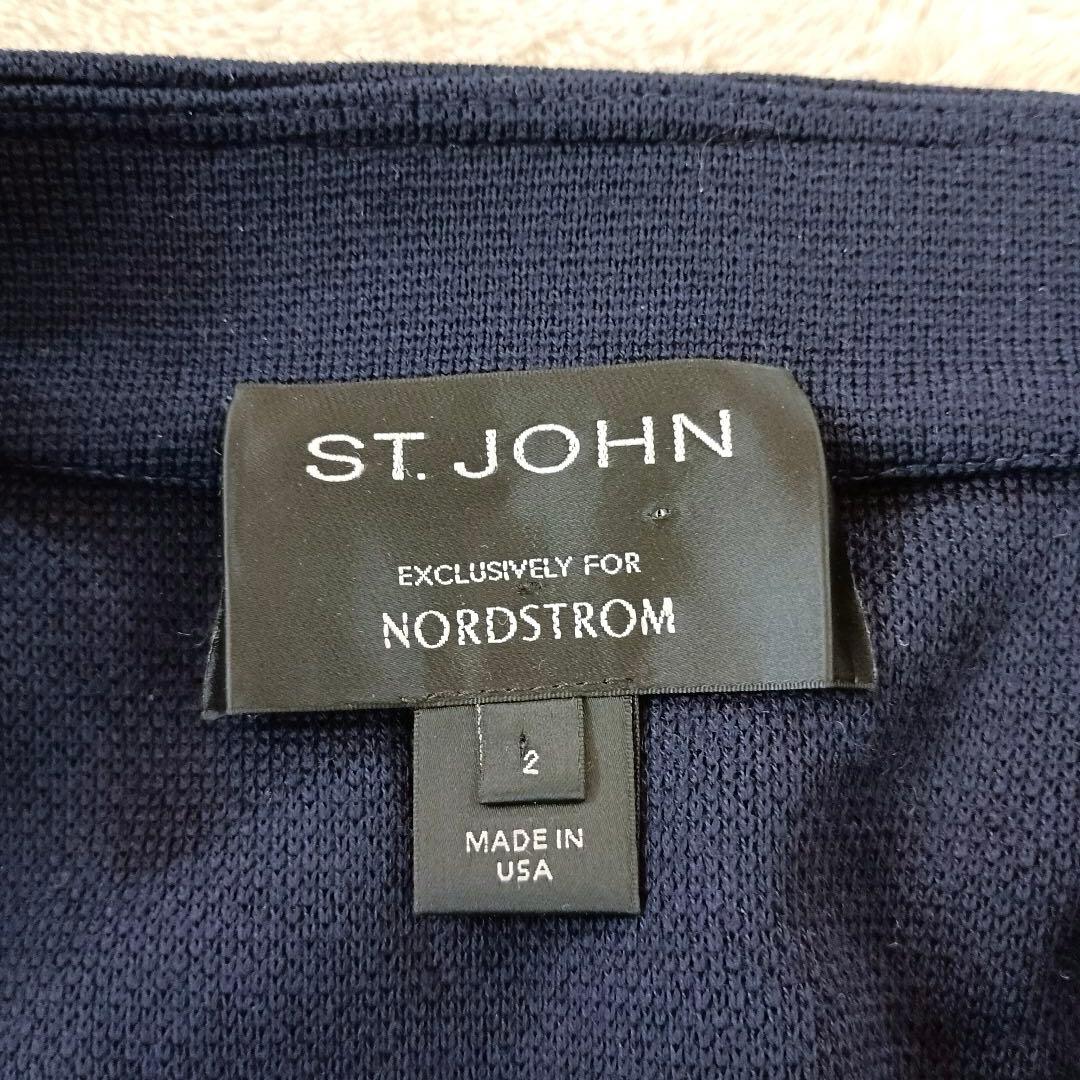 美品 セントジョン ナポレオン ジャケット パール ウール シルク