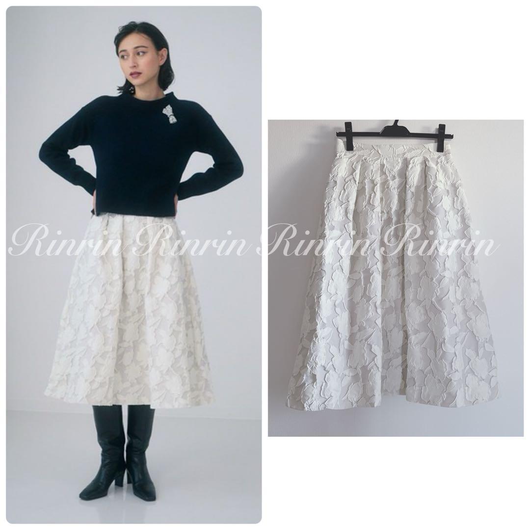 【美品】ANAYI フラワージャガードタックフレアスカート 36 ANAYI｜シルエットフラワージャガードタックスカート | Rakuten