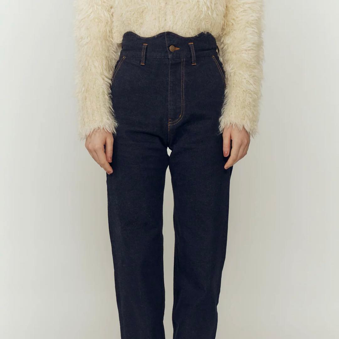 2025AW アップデート版 Eaphiウェーブデザイン ハイウエストデニム