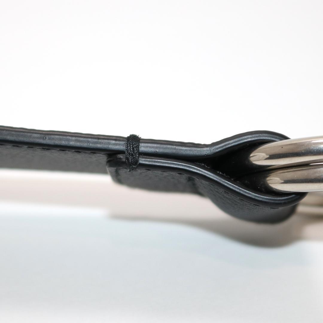 未使用級】ボッテガヴェネタ レザー シボ革 Dリング ベルト 黒 ダブル