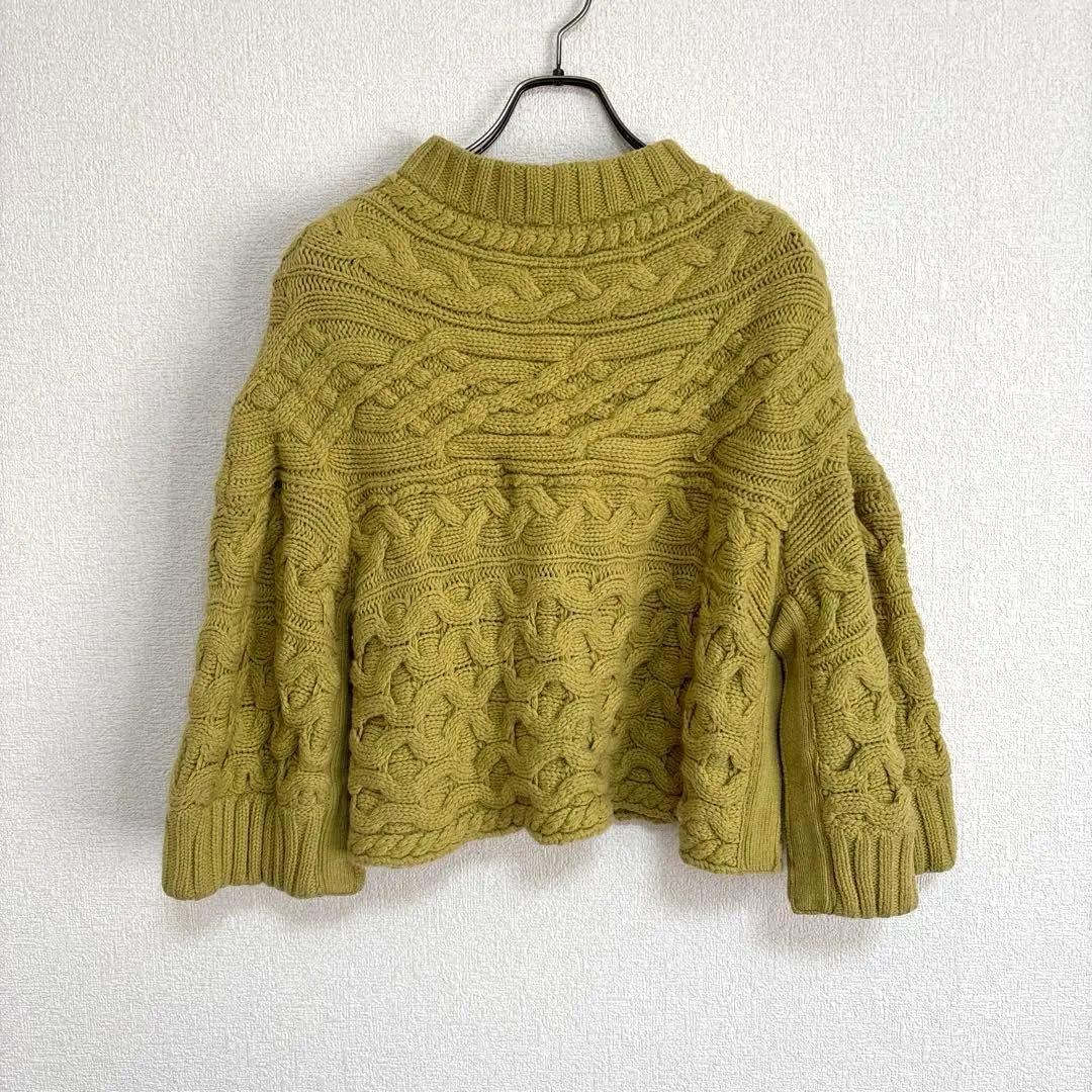 S00098 sacai ミドルネック ケーブル編みニット ポンチョ 2WAY osharewalker（オシャレウォーカー）の「『モヘヤタッチケーブルニット