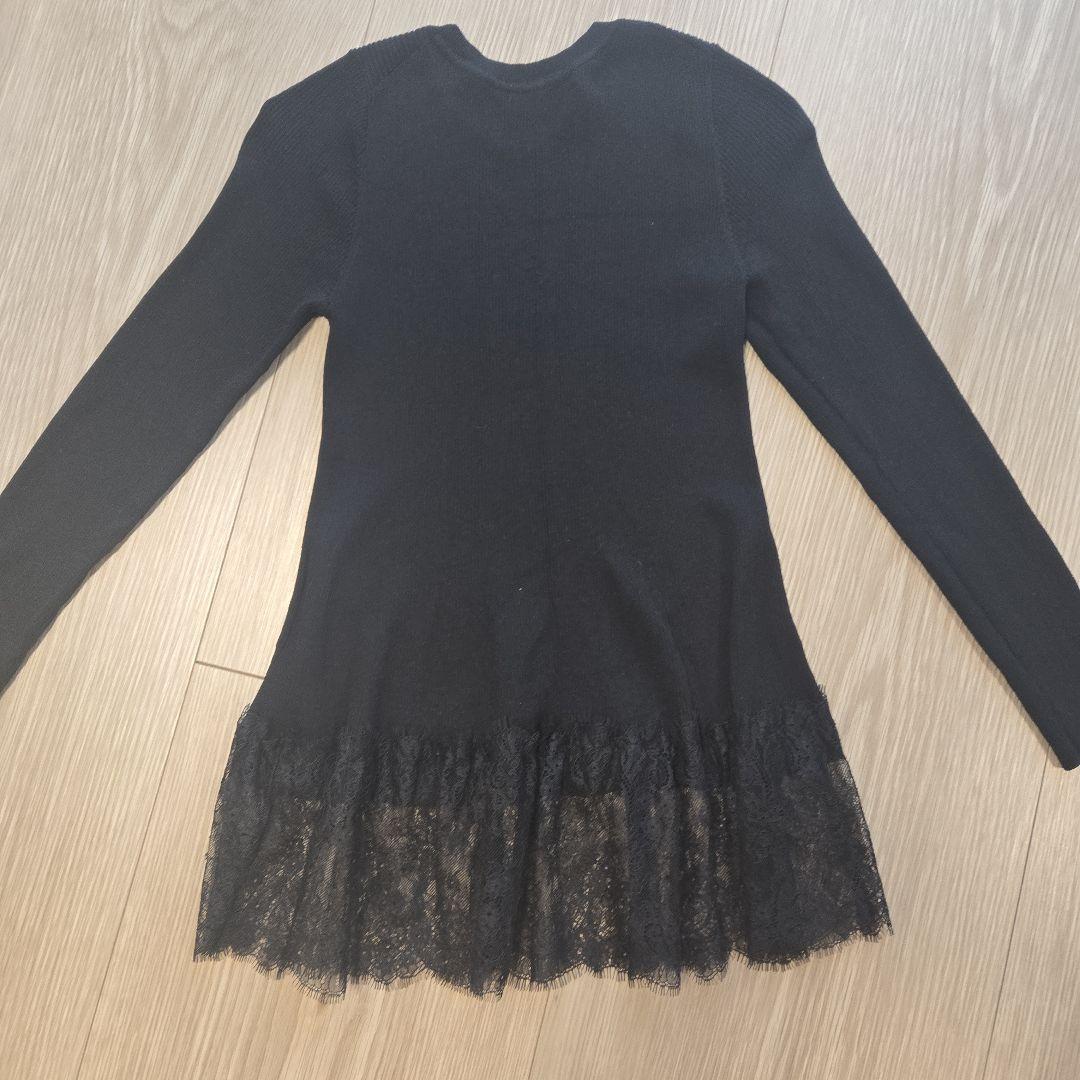 CADUNE ブラック 長袖ニット レース裾 - メルカリ