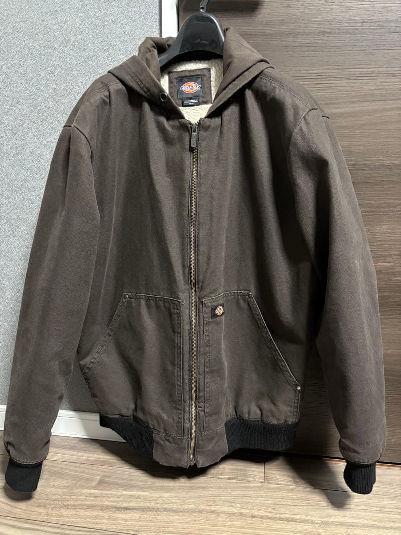 ディキーズ ワークジャケット アクティブジャケット ダークブラウン Dickies ディッキーズ アクティブジャケット型 ダック地 フルジップ