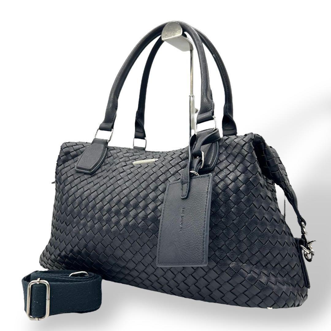 良品 1136 タケオキクチ ボストンバッグ 2way イントレチャート 紺 TAKEO KIKUCHI（タケオキクチ） TAKEO KIKUCHI TK ボストンバッグ 2way