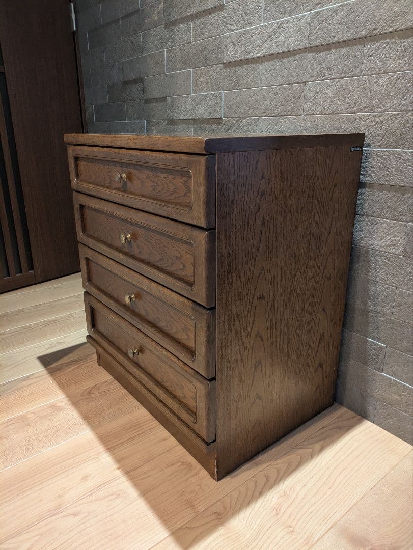 【karimoku】カリモク 4段 木製チェスト 小型タンス クラシックデザイン 楽天市場】カリモク チェスト 木製 サイドチェスト 4段 リビング