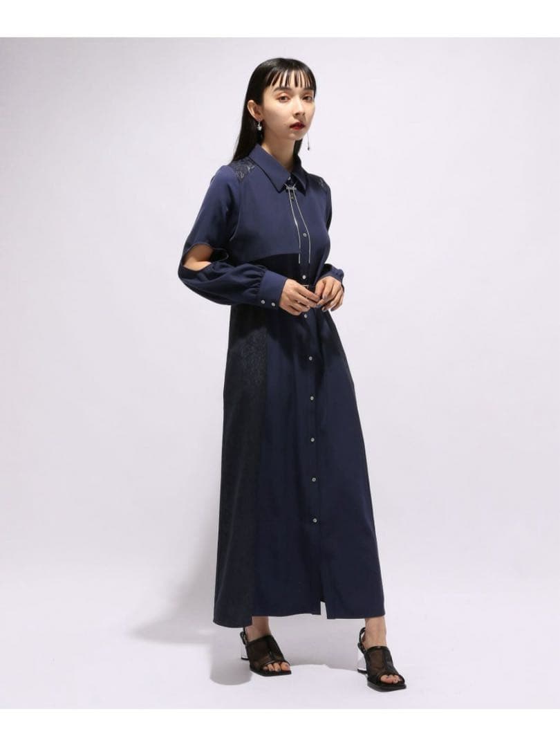 カットアウトジャガードキリカエワンピース HARE ネイビー - メルカリ