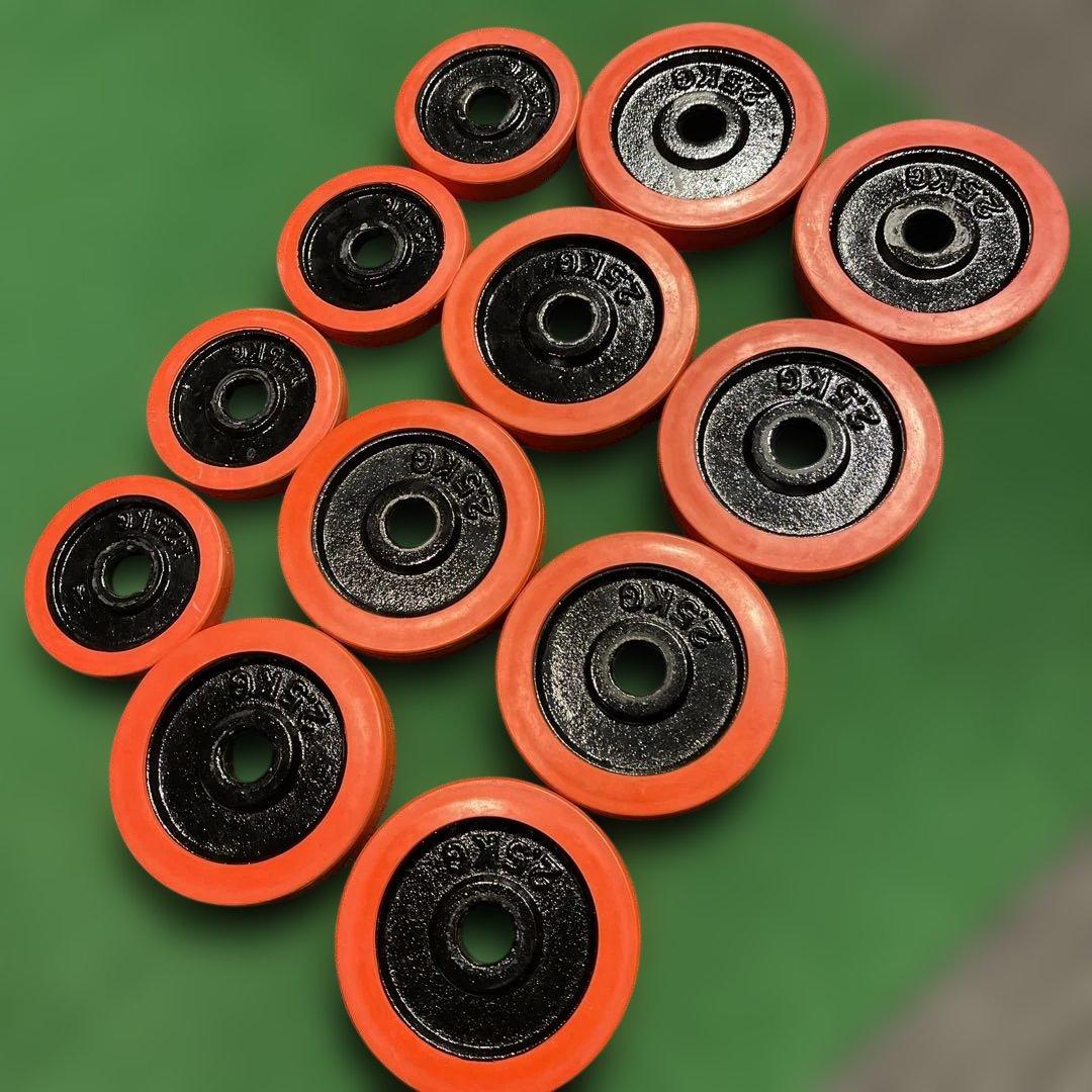 ラバー付きダンベルプレート2,5kg✖︎8枚　1.25kg✖︎4枚　28mm径