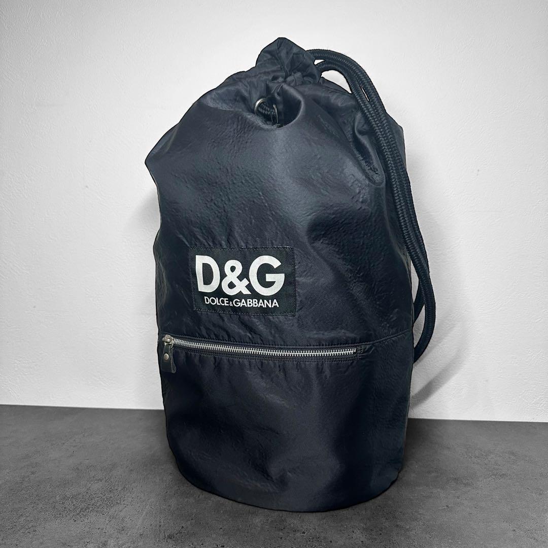 DOLCE&GABBANA ロゴ　巾着　ナイロン　ラージ　ショルダーバッグ DOLCE&GABBANA ロゴ 巾着 ナイロン ラージ ショルダーバッグ