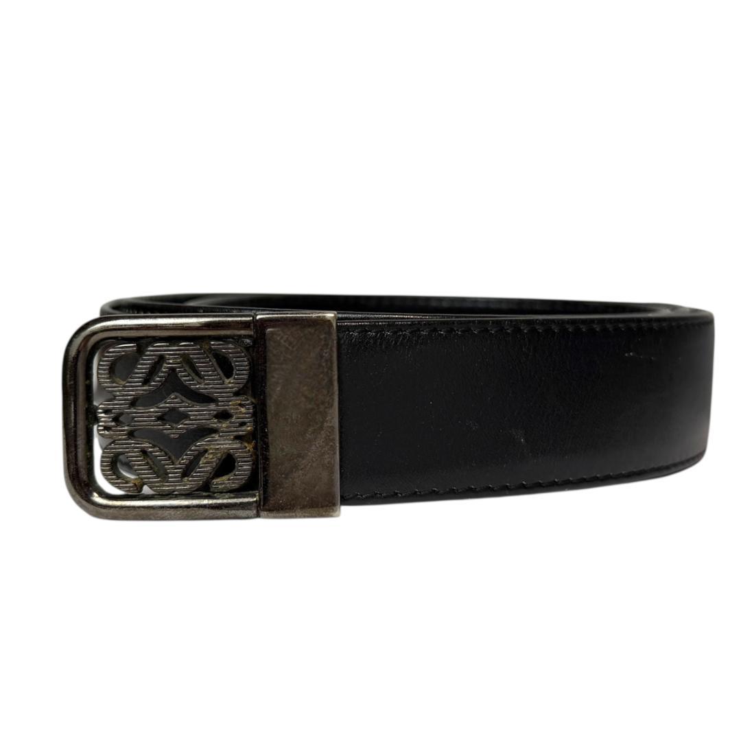 良品 LOEWE 3271 ベルト レザー ブラック アナグラム 本革 ロエベ LOEWE（ロエベ） ベルト CHUNKY ANAGRAM BELT アナグラムベルト メンズ