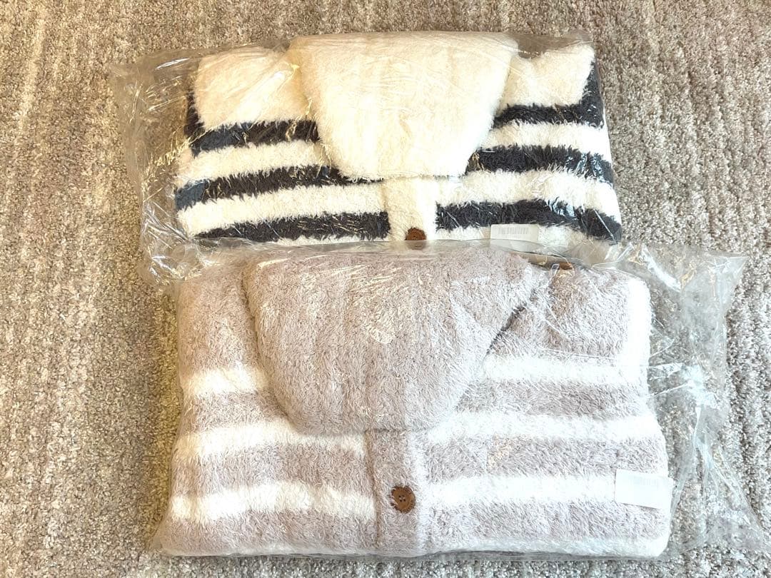 ジェラートピケ　ボーダー　カーディガン　ペア メンズ ジェラート ボーダー ショール カーディガン グレー