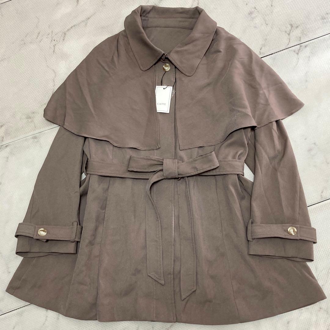 新品】CLETTEオリジナル ケープカラーミドルトレンチコート4L ピンク