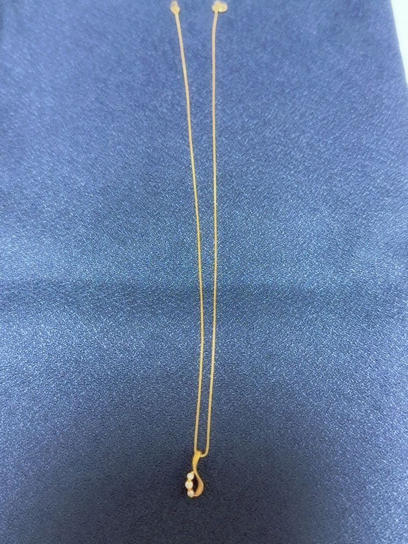 4℃ K18 ダイヤモンドネックレス 0.05ct しずく ゴールド 40cm