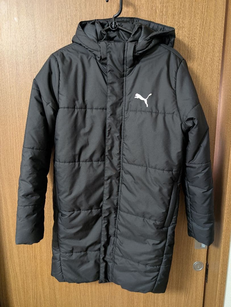PUMA ブラック ベンチコート フード付き - メルカリ