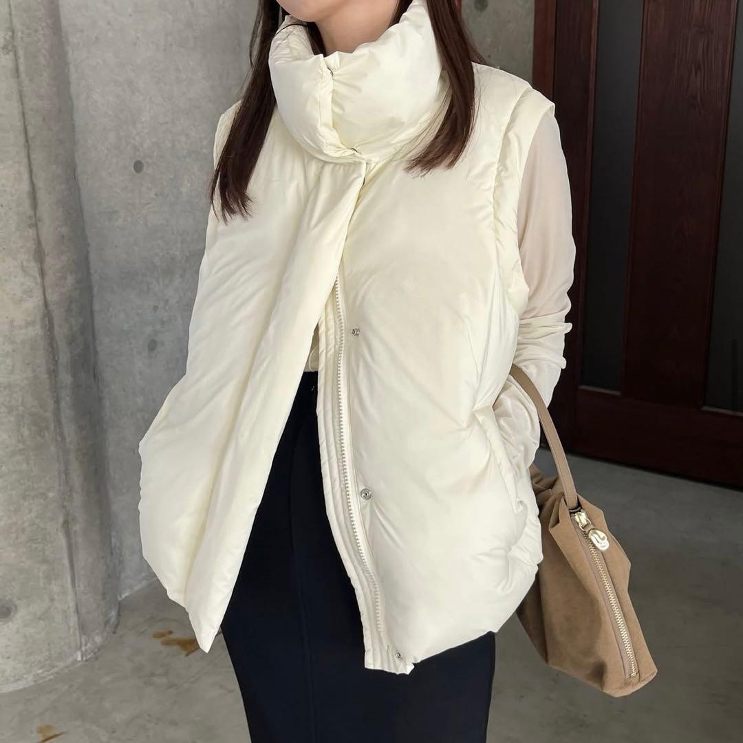 新品CAPRICIEUX LEMAGE 2WAY中綿パフジャケット ベスト 白 - メルカリ