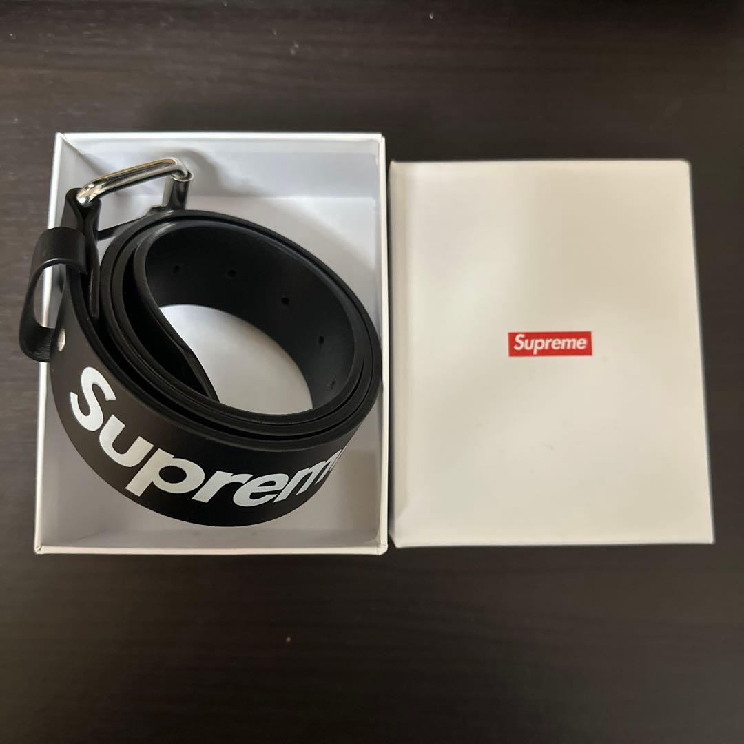 【美品】Supreme Repeat Leather Belt Supreme Repeat Leather Belt Black Size S/M SS22 BRAND NEW