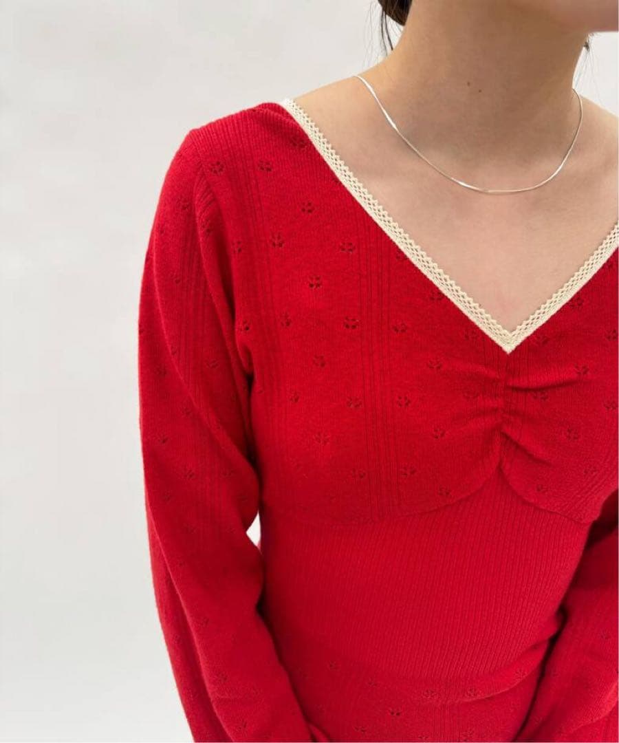 新品タグ付き EDIT.FOR LULU アイレットニット レッド - メルカリ