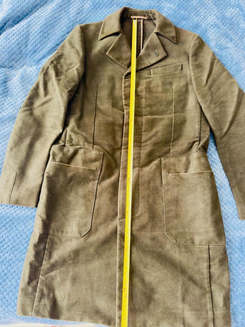 最終日まであと3日ベルルッティ オリーブ色 ダブルブレスト ロングコート