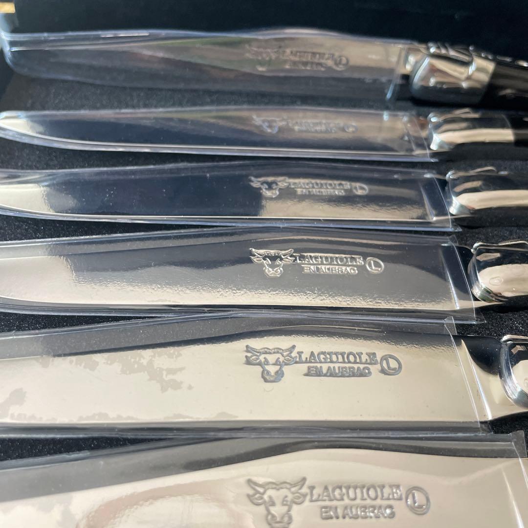 ステーキナイフ6本セット（エボニーステンレスLAGUIOLE en Aubrac