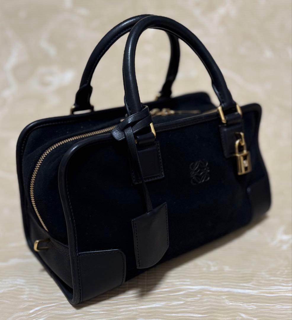 美品】ロエベLOEWE アマソナ28 黒スエード - メルカリ