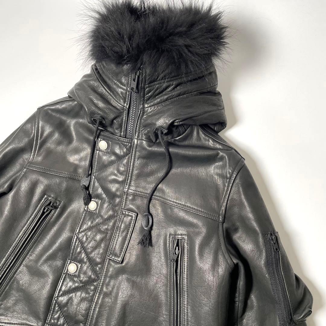 希少】Schott レザージャケット N-3B 黒 M ミリタリー コート - メルカリ