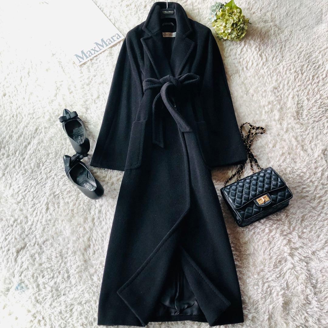 美品✨マックスマーラ ベルテッドコート マキシ カシミヤ 女優襟