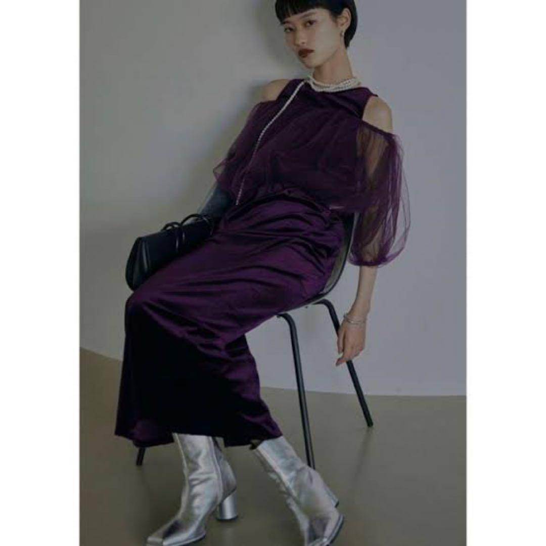 Ameri vintage ベロアドレス Ameri VINTAGE アメリヴィンテージ スフレスリーブベロアドレス