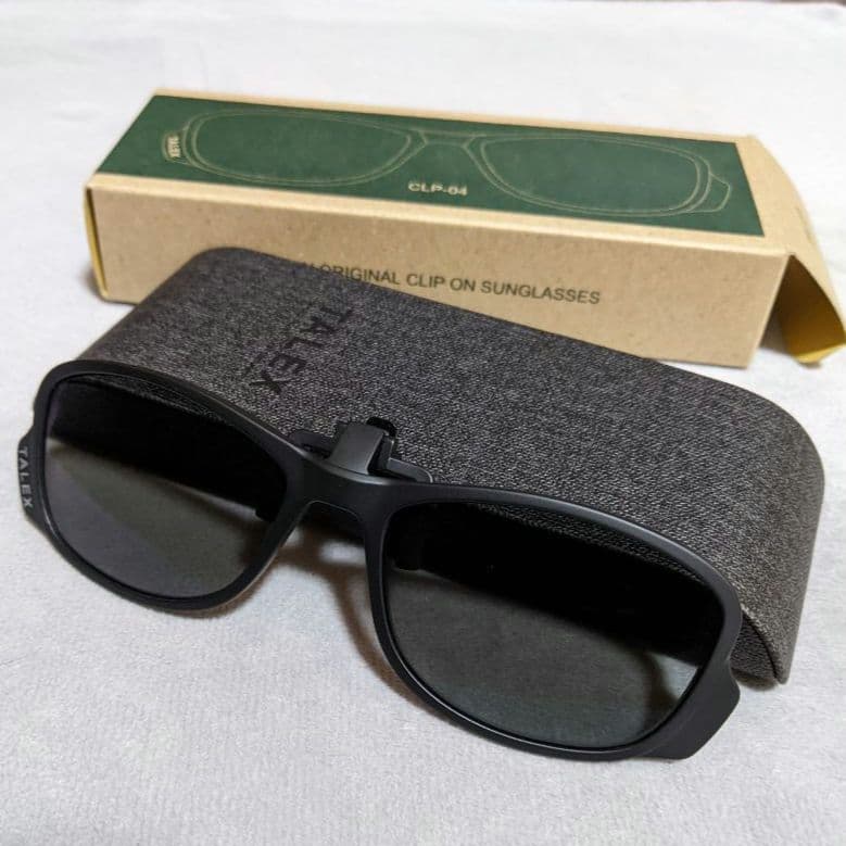 TALEX タレックスCLP-04 ブラッククリップオンサングラス ケース付き