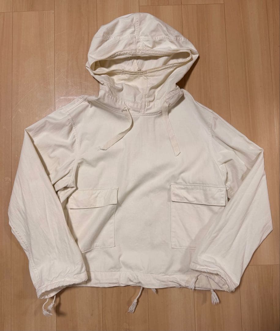 US NAVY サルベージパーカー 40s 実物　ヴィンテージ 40年代 40s アメリカ軍 海軍 ミリタリー 白 ホワイト フーディー