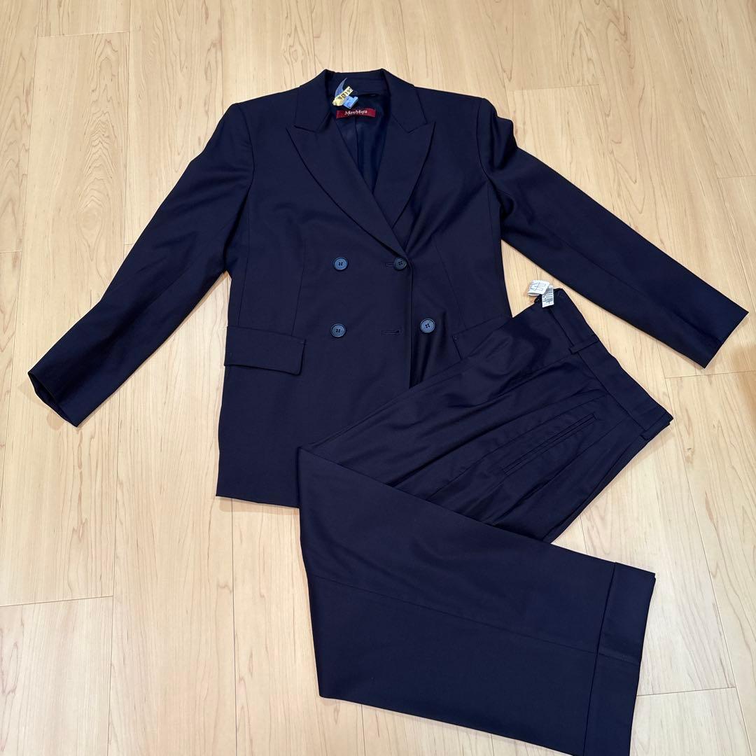 Max Mara ネイビー ダブルブレスト スーツ 上下セット サイズ36 Max Mara ネイビー ダブルブレスト スーツ 上下セット サイズ36