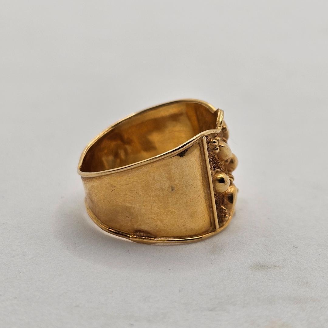 【希少】刻印875 (21金)ヴィンテージ デザインリング 2.7g 16号