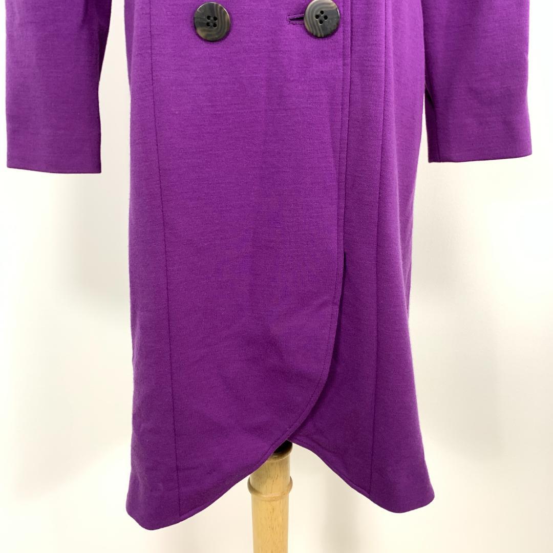 LA8818 ミスクロエ ロングコート 紫 パープル ウール 40 - メルカリ
