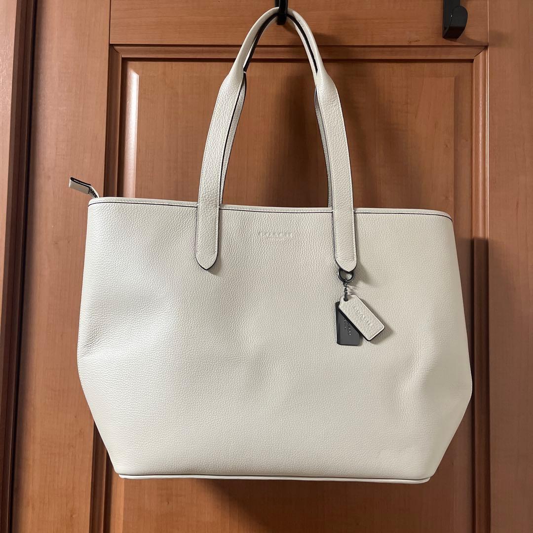 p*n様 COACH ホワイトレザートートバッグ コーチ アウトレット ハンドバッグ ショルダーバッグ レディース