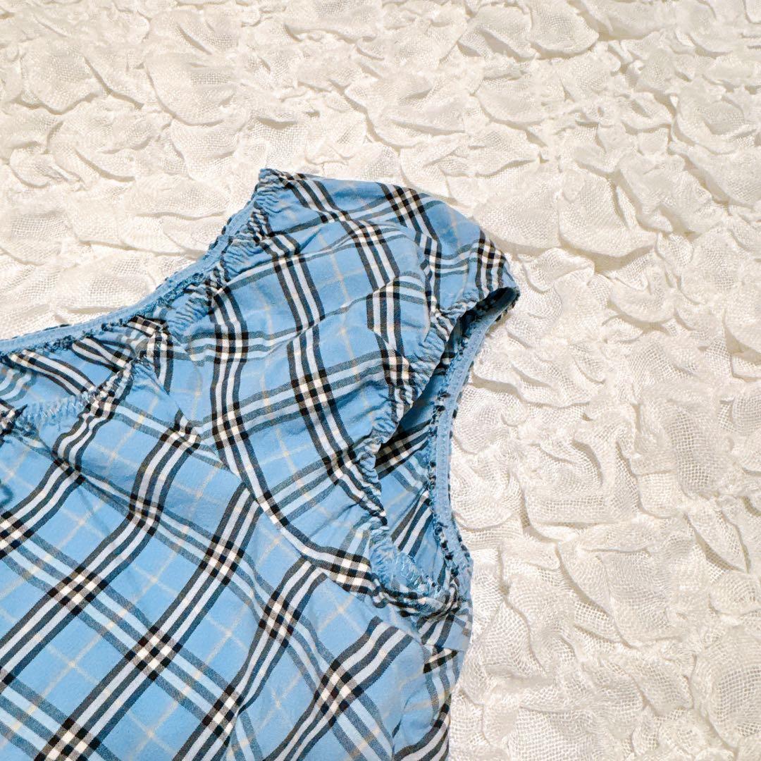 バーバリーブルーレーベル ノバチェック ノースリーブ シャツ 希少