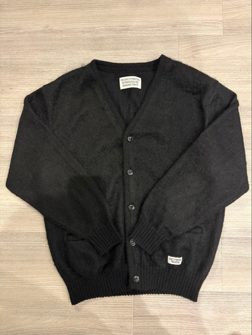 ワコマリア wackomaria モヘヤ カーディガン　黒 MOHAIR KNIT CARDIGAN (TYPE-1)【BLACK】｜WACKO MARIA｜MELTING POT