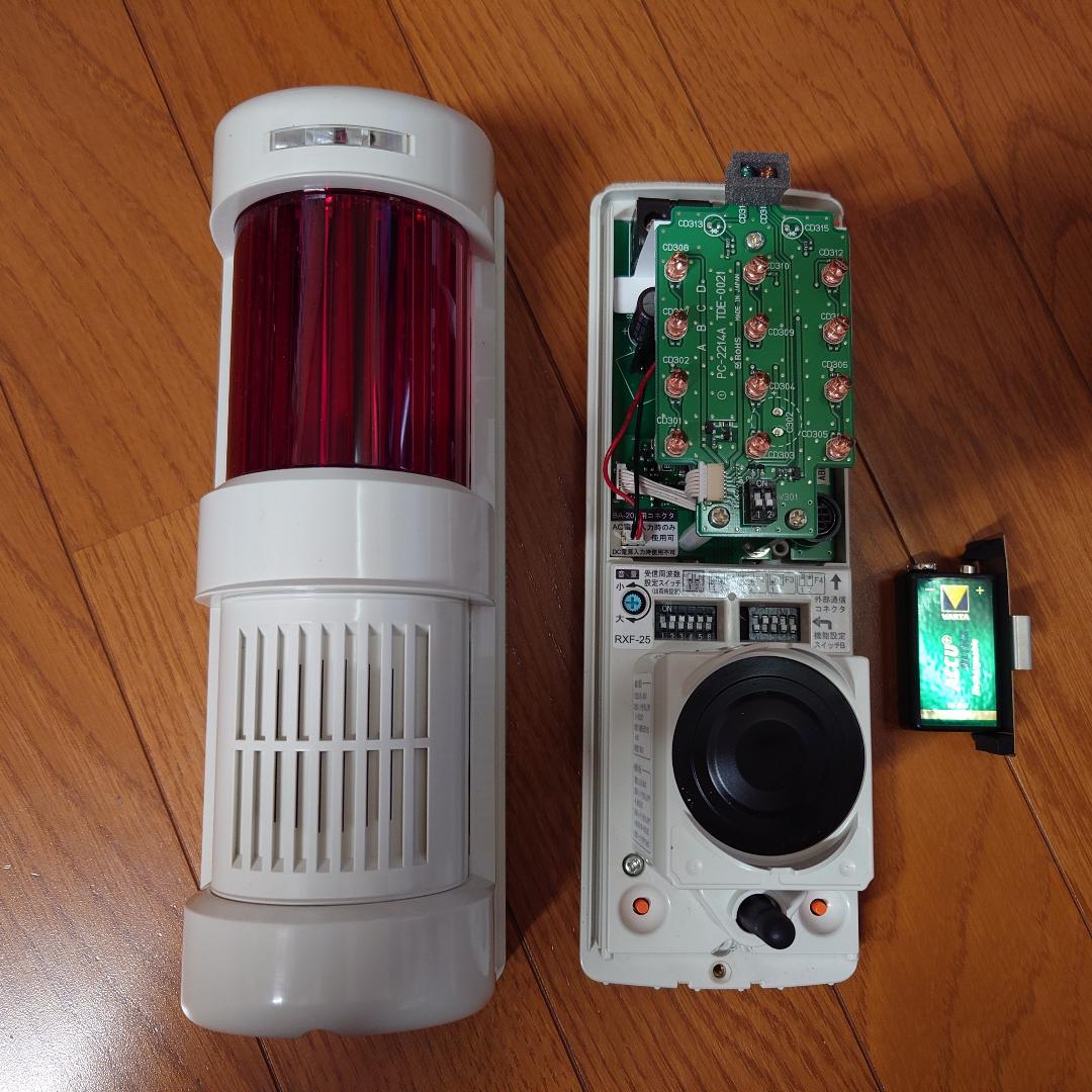 TAKEX サイレン・フラッシュ付き受信機・送信機セット【中古品