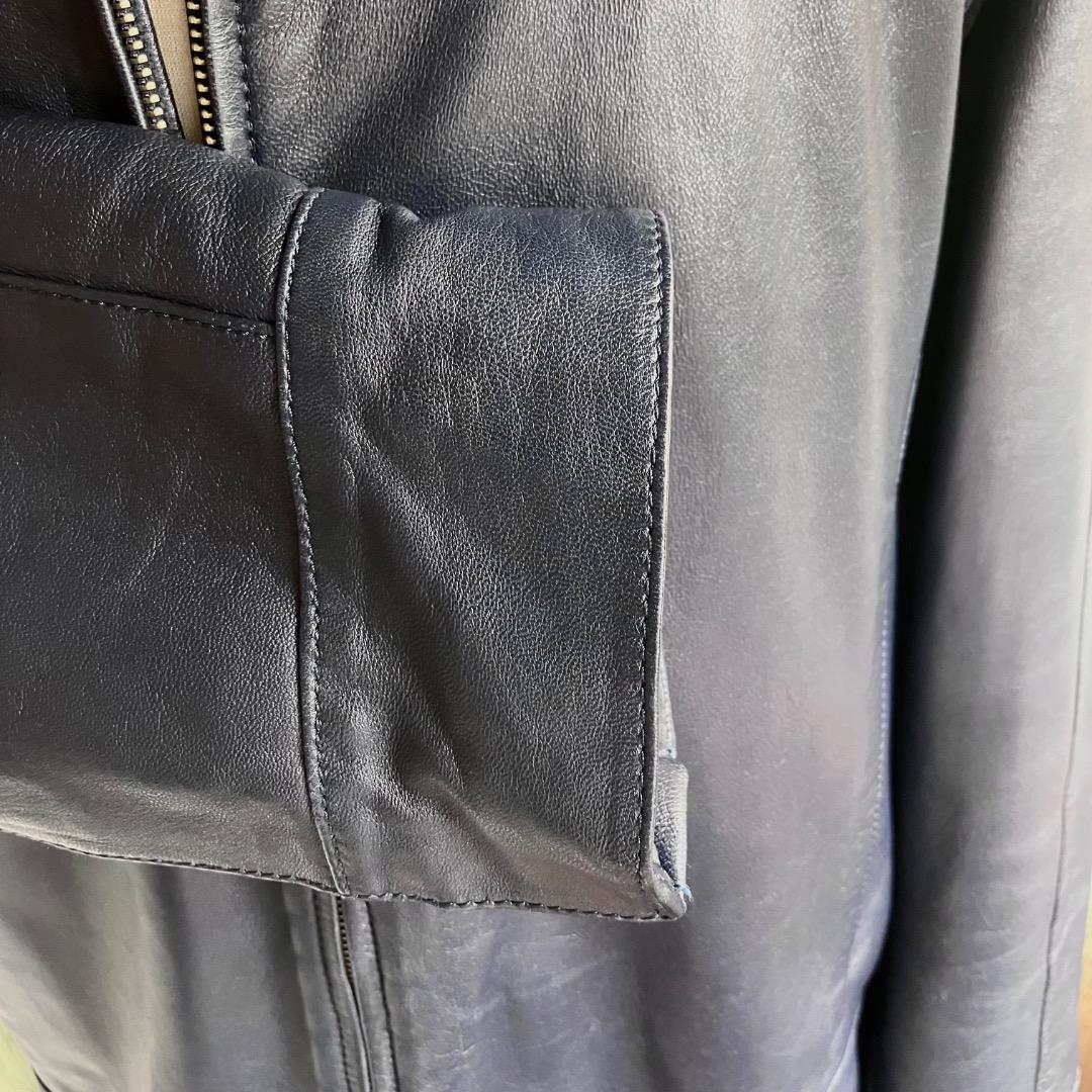 専用定価80万 イタリア名門 エディモネッティ レザージャケット 46