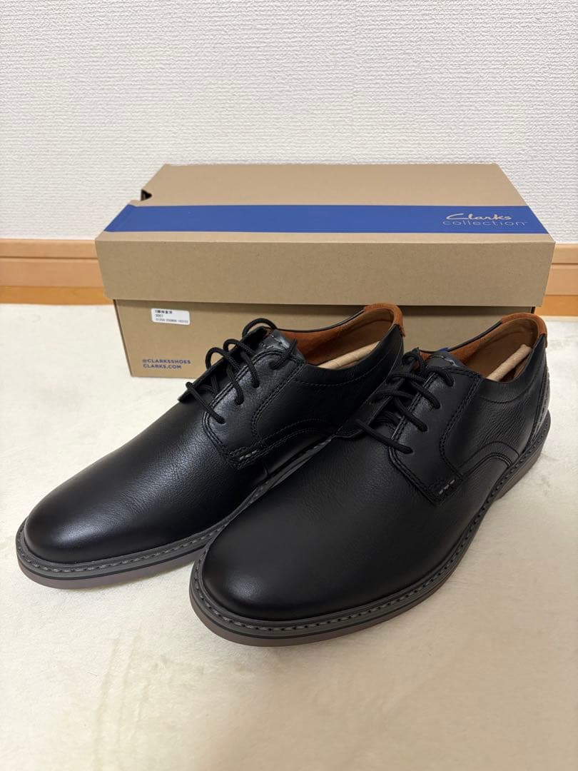 【未使用品】Clarks Radcliff Low メンズ オックスフォード Clarks Collection Men's Radcliff Low Oxford, Black Leather, 7.5 M