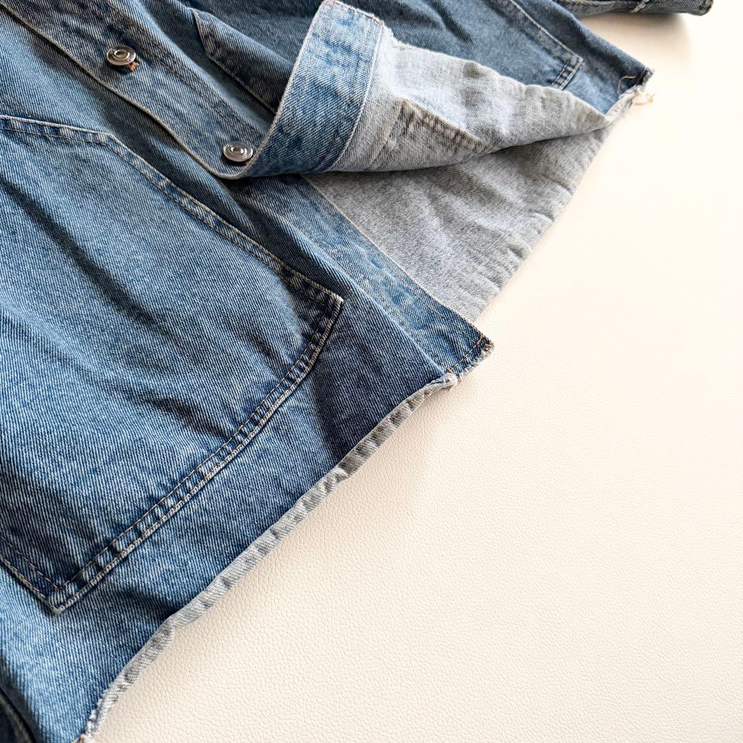 23SS 【ヌメロヴェントゥーノ】 オーバーデニムジャケット 銀ボタン 革