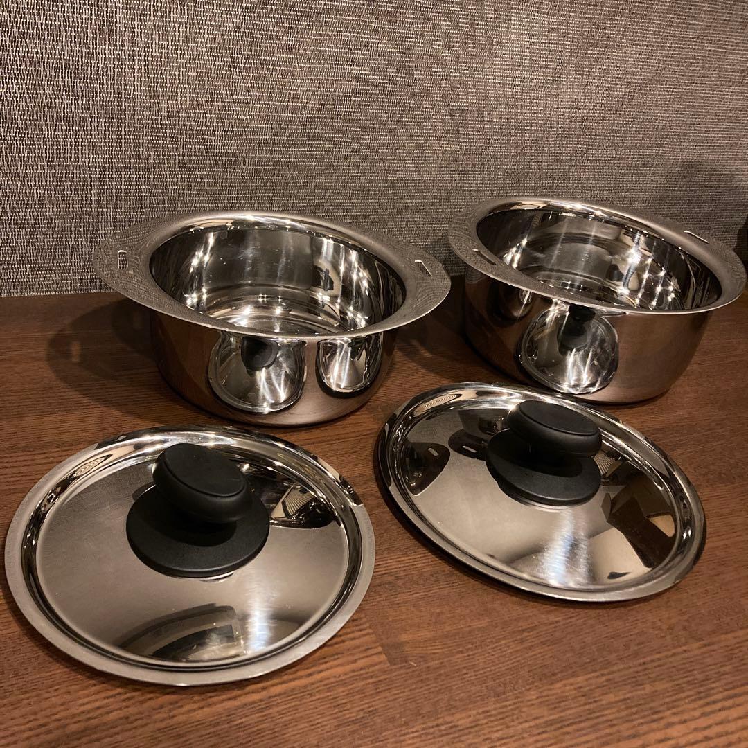 宮崎製作所 十得鍋 ソースポット16㎝＆18㎝　セット　蓋つき　ハンドルなし 十得鍋セット - 宮崎製作所公式ウェブサイト