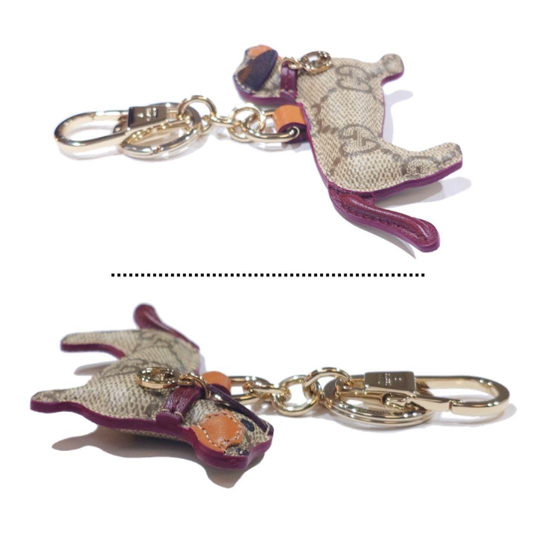 グッチ ドッグ シェイプ バッグ チャーム キーホルダー 犬 ベージュ