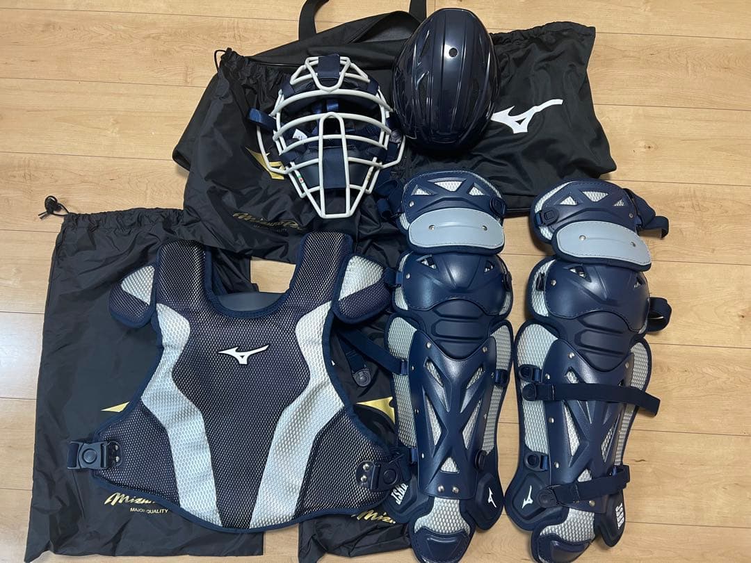 ミズノプロキャッチャー防具軟式ネイビー 楽天市場】野球 ミズノプロ 軟式用 キャッチャー防具 3点セット 號