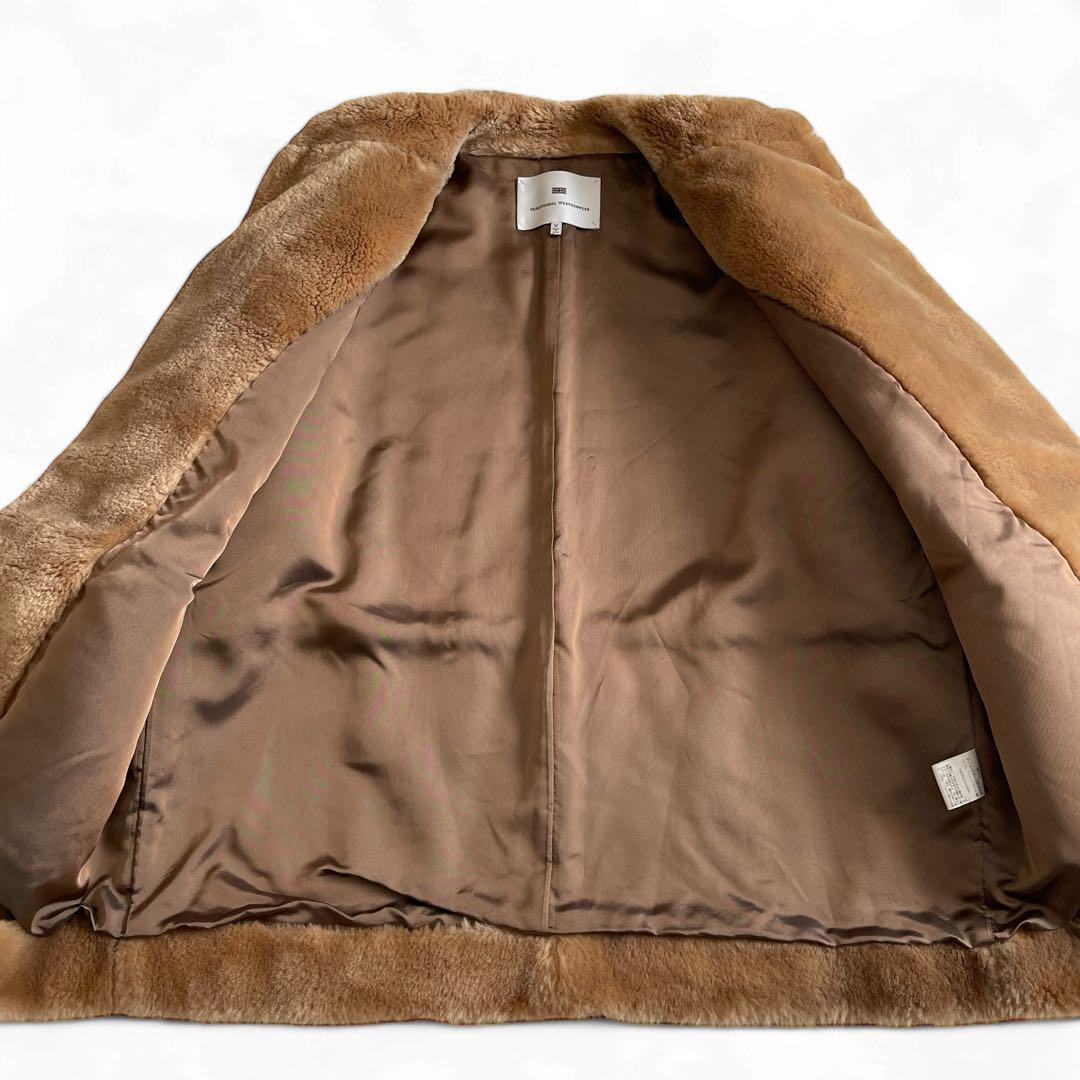 極美品 近年 トラディショナルウェザーウェア フェイクファーコート 34