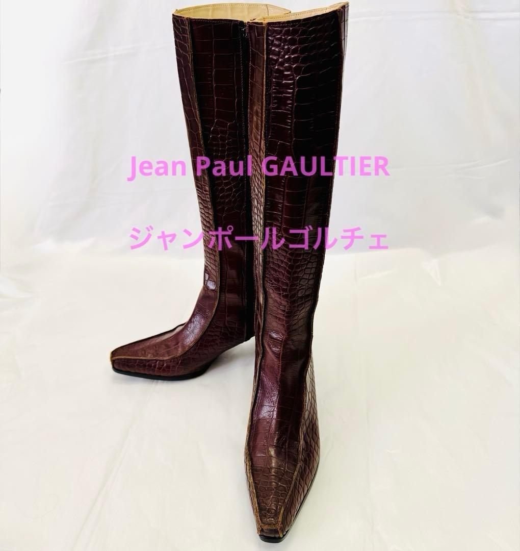 Jean Paul GAULTIER ジャンポールゴルチェ クロコ ロングブーツ ジページェ バイ ジャンポールゴルチエJPG by GAULTIER クロコ型押し