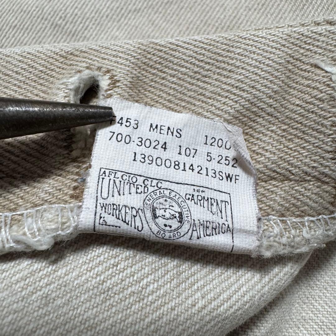 80s USA製 L.L.Bean デニム 生成り サスペンダーボタン 希少