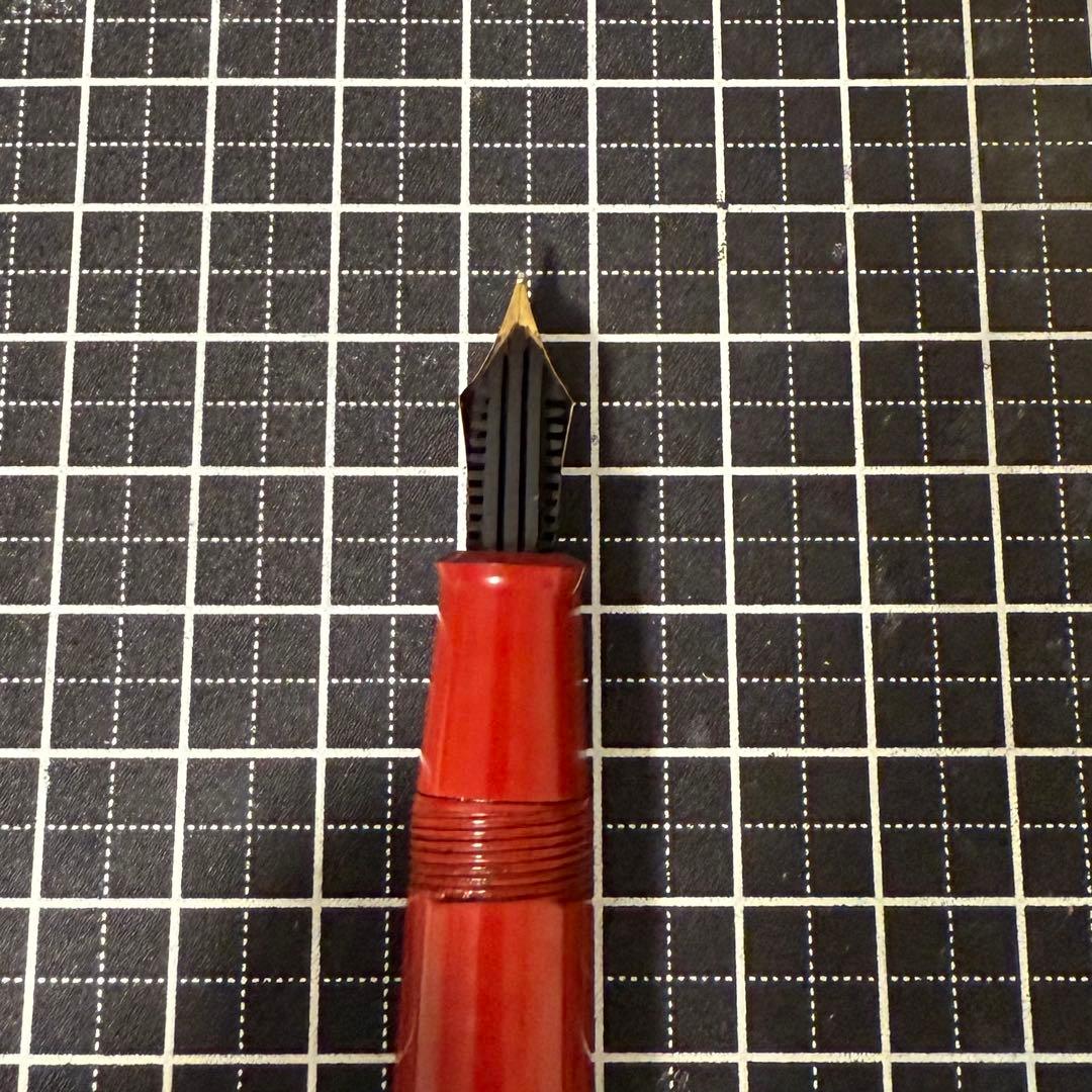 酒井栄助 万年筆 WARRANTED 赤 ラメ風加工 酒井栄助 復刻手造り万年筆