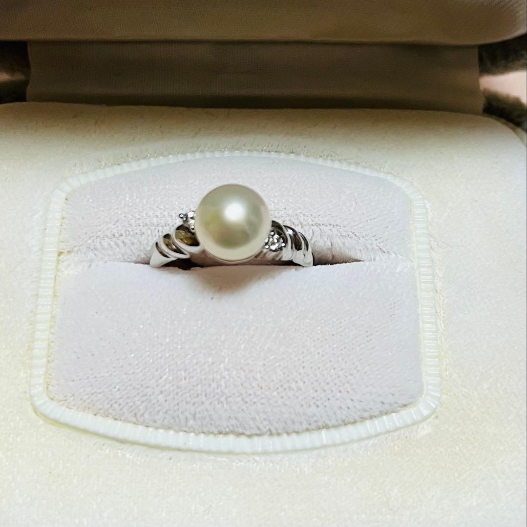 本真珠 エレガントリング 8mmコットンパールエレガントリング】 約11号 指輪・リング