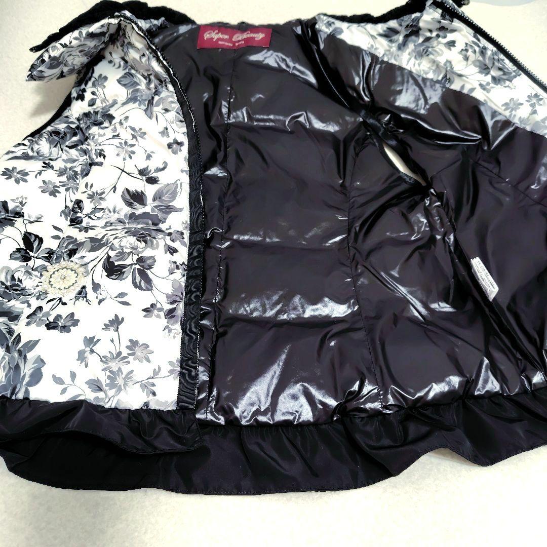 ◇美品◇ スーパービューティー 花柄 ダウンベスト 襟元レース 42 ◇美